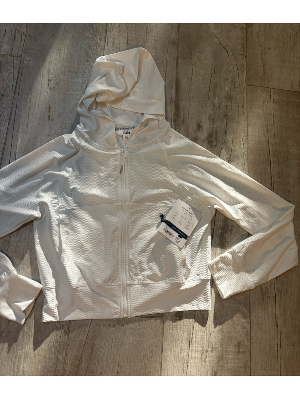 Athleta White Girls' Hooded Zip Jacket